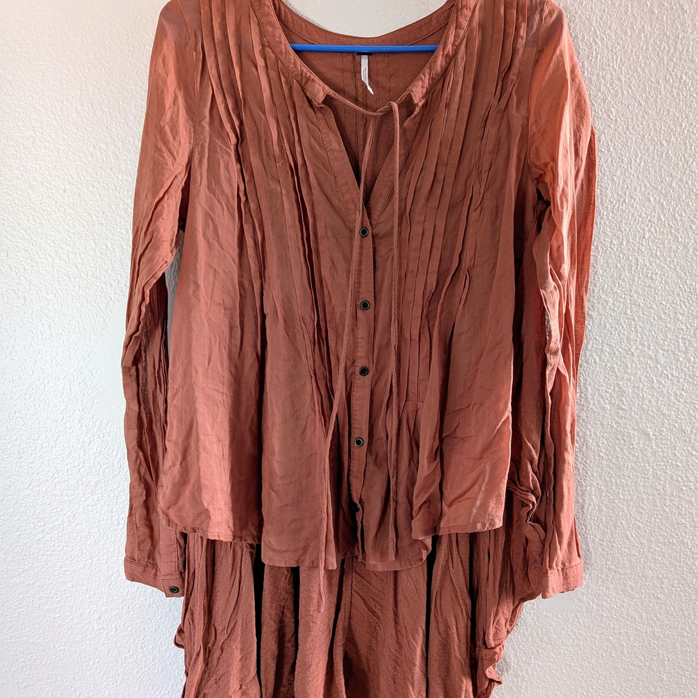 Free People Boho Button Front Tunic Dress – Size L